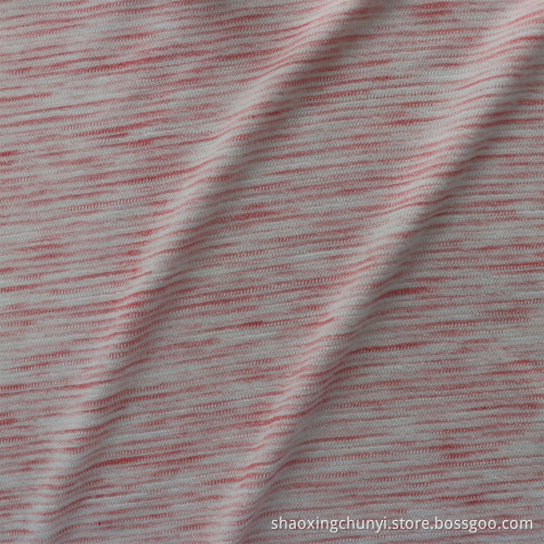 Free Sample Breathable 85%Polyester 15%Rayon Yarn Dyed Knitted Fabric Single Jersey Fabric for Sportswear/ T-shirts